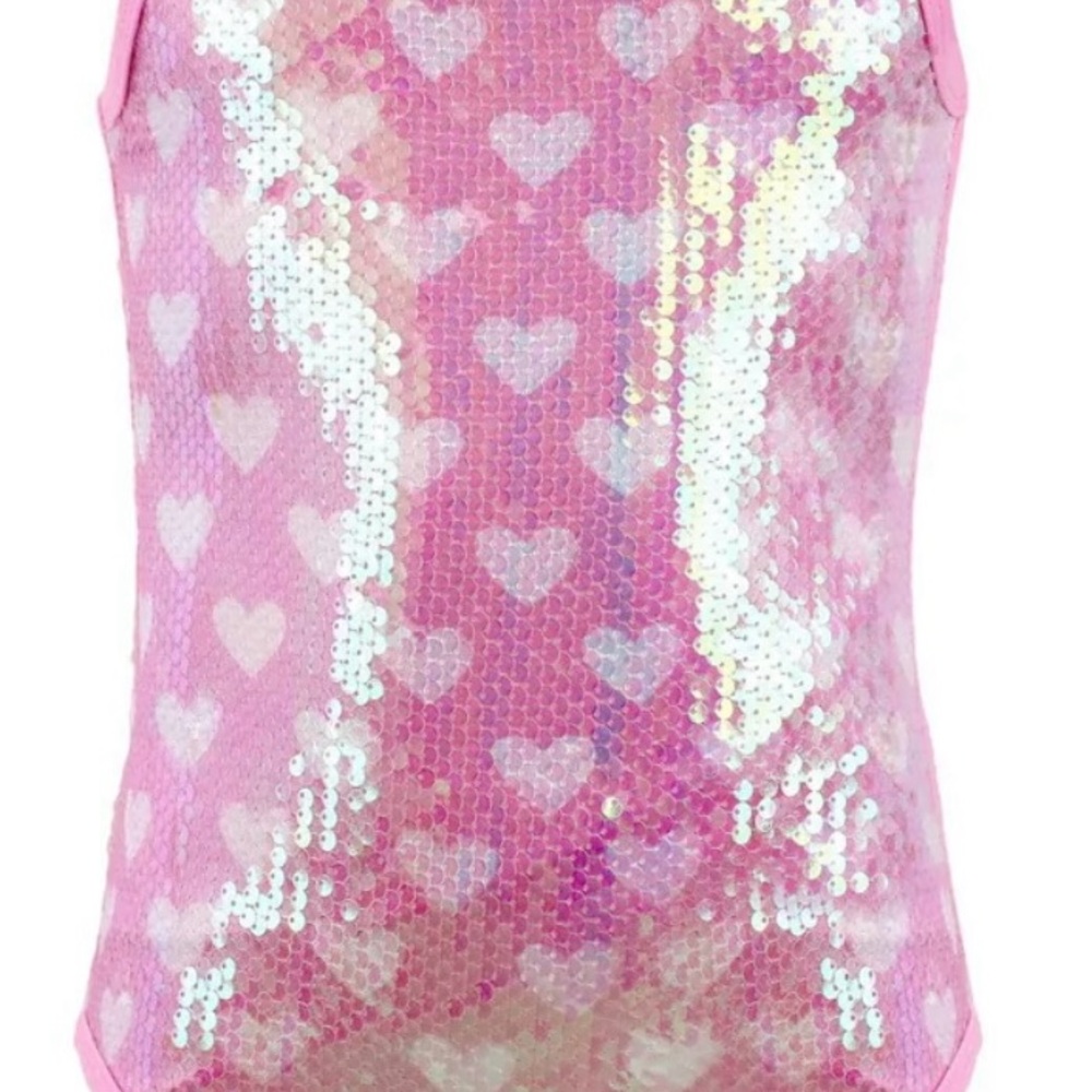 Lola + The Boys Pink Sequin One-piece Swimsuit